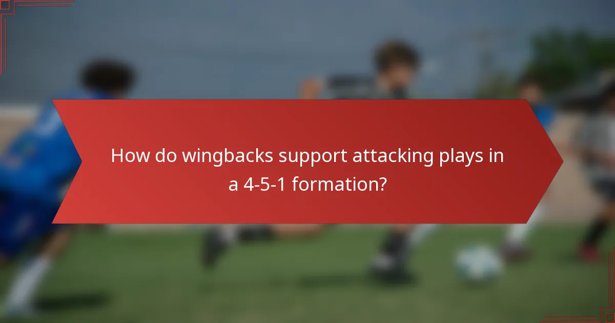 How do wingbacks support attacking plays in a 4-5-1 formation?